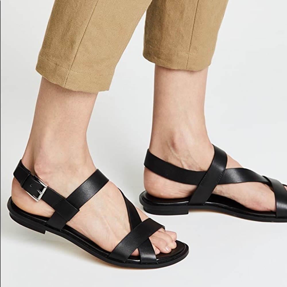 Michael Kora Mackay Black Leather Sandal